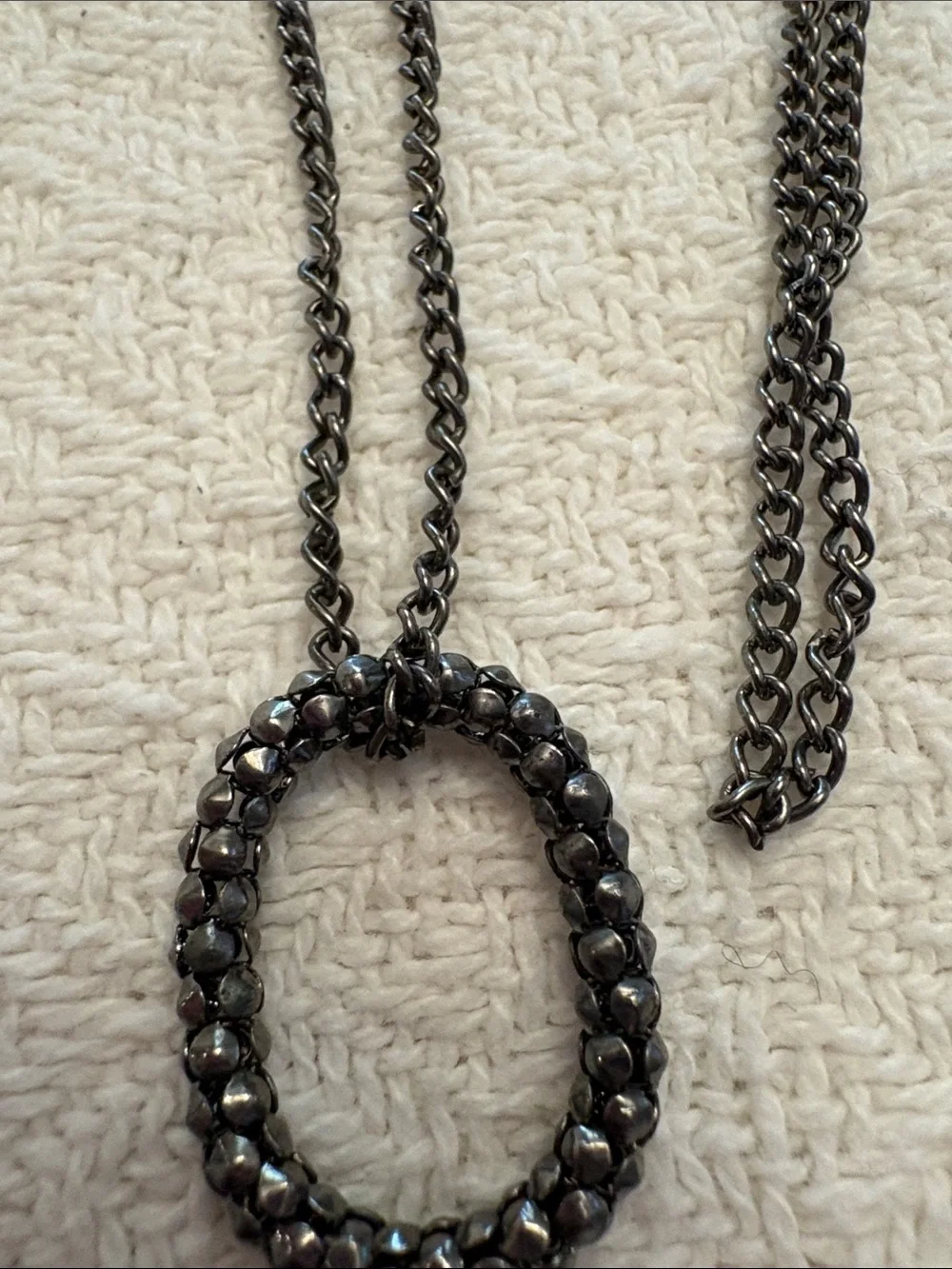Boho Bundle of 3 Black Cord and Gunmetal Tree of Life Necklace with Pink Accent - Picture 4 of 10